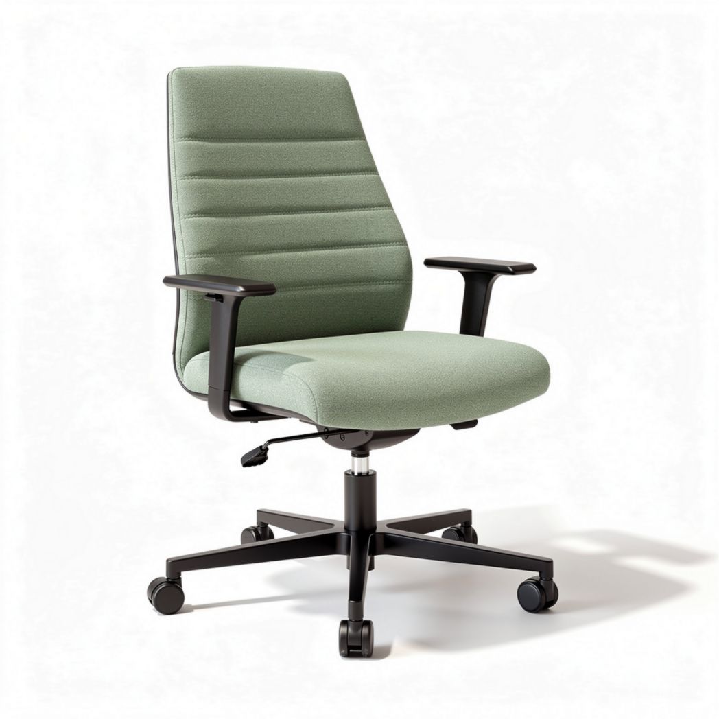 Office chair with ergonomic design and adjustable features in green fabric 45 x 60 x 95cm
