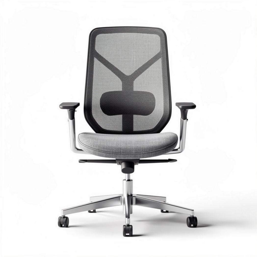 Mesh ergonomic office chair with adjustable height and lumbar support grey 45 x 50 x 100cm