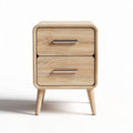 Wooden bedside table with two drawers and minimalist design 40 x 40 x 50cm