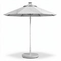 Aluminum patio umbrella with fabric canopy and 8 foot diameter for outdoor use